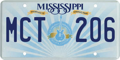 MS license plate MCT206