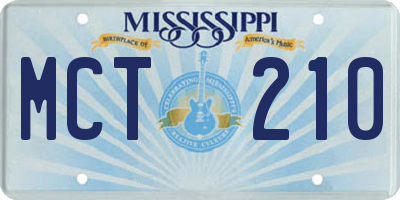 MS license plate MCT210