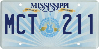 MS license plate MCT211