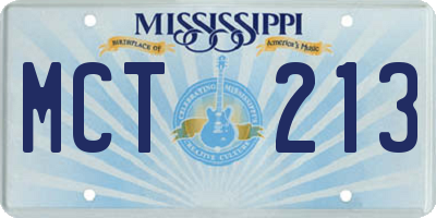 MS license plate MCT213