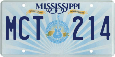 MS license plate MCT214