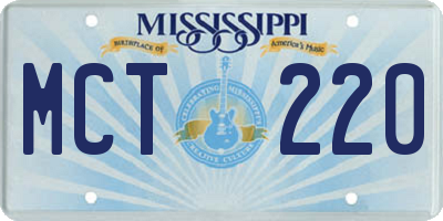 MS license plate MCT220