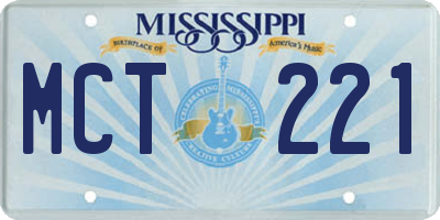 MS license plate MCT221