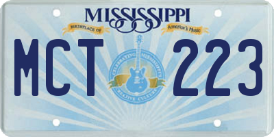 MS license plate MCT223