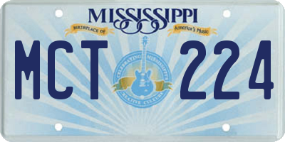 MS license plate MCT224