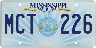 MS license plate MCT226