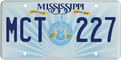 MS license plate MCT227
