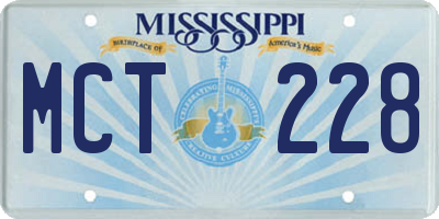 MS license plate MCT228