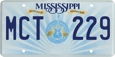MS license plate MCT229