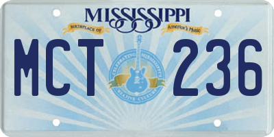 MS license plate MCT236