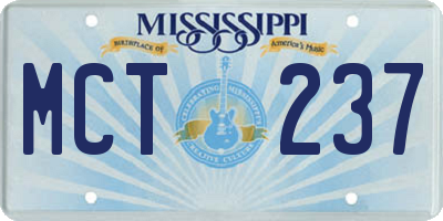 MS license plate MCT237