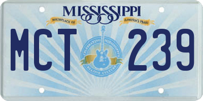 MS license plate MCT239