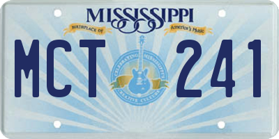 MS license plate MCT241