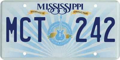 MS license plate MCT242