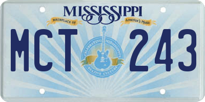 MS license plate MCT243