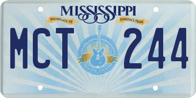 MS license plate MCT244