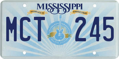 MS license plate MCT245