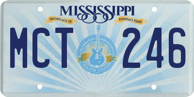 MS license plate MCT246