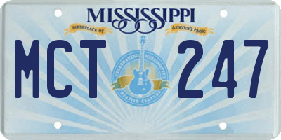 MS license plate MCT247