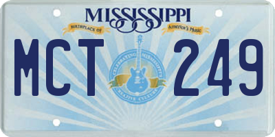 MS license plate MCT249