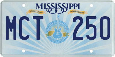 MS license plate MCT250