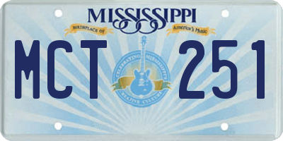 MS license plate MCT251