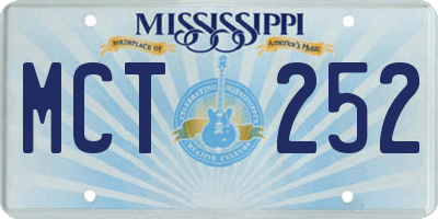 MS license plate MCT252