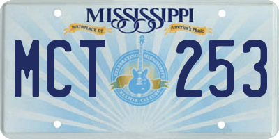 MS license plate MCT253