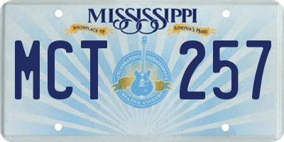 MS license plate MCT257