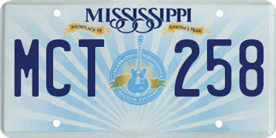MS license plate MCT258