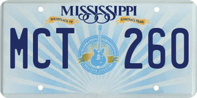 MS license plate MCT260