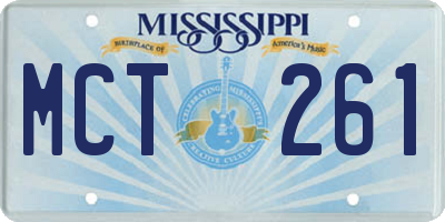 MS license plate MCT261