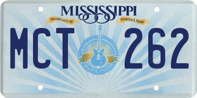 MS license plate MCT262