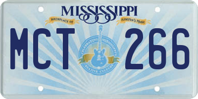 MS license plate MCT266