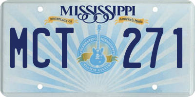 MS license plate MCT271