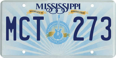 MS license plate MCT273