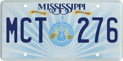 MS license plate MCT276