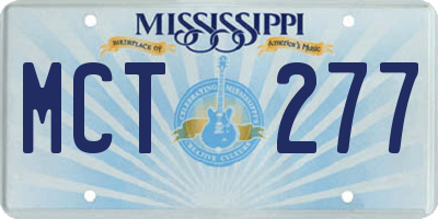 MS license plate MCT277