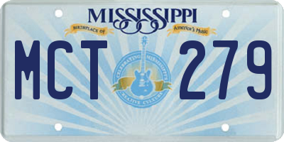 MS license plate MCT279