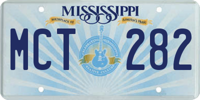 MS license plate MCT282