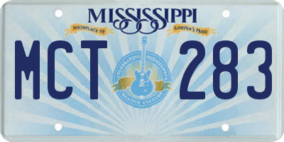 MS license plate MCT283