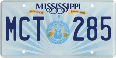 MS license plate MCT285
