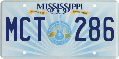 MS license plate MCT286