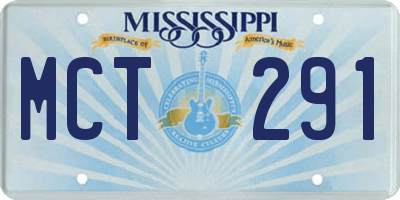 MS license plate MCT291