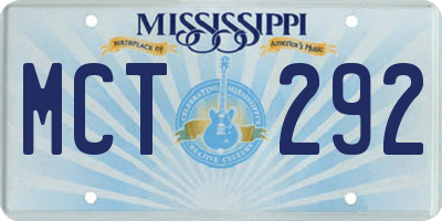 MS license plate MCT292