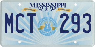 MS license plate MCT293
