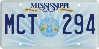 MS license plate MCT294