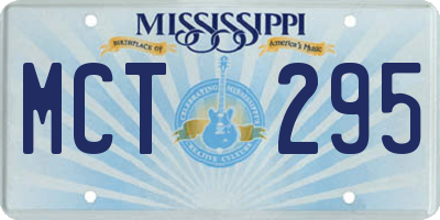 MS license plate MCT295