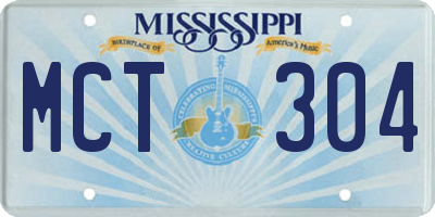 MS license plate MCT304