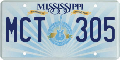 MS license plate MCT305